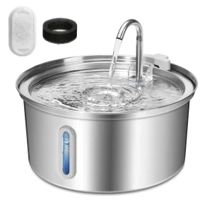 Cat Water Fountain Stainless Steel,  With Ultra Quiet Pump,