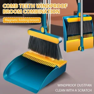 Foldable Broom Dustpan Set  180 Degree Rotation