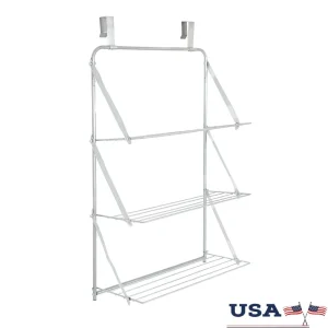3-Tier Over-the-Door Steel Towel Rack Clothes Drying Organizer  Home Office Laundry