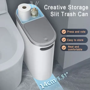 2/1 Pack Bathroom Trash Can, Small and Durable with Built-in Handle, Easy to Clean, Rust-proof, Space-Saving