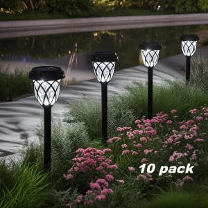 10 Pack Solar Powered Lamp is Suitable for Courtyard/Garden/Lawn Decoration